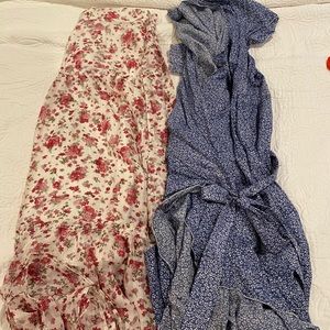 Ann Taylor skirt and high/low wrap dress (no label)